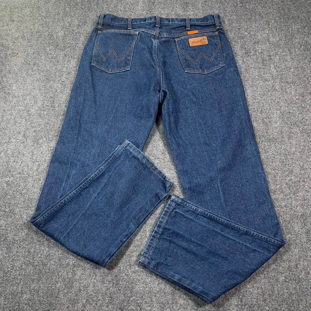 Wrangler‎ FR 13MWZ Flame Resistant Jeans Mens 35x34 Welder Original Fit Blue